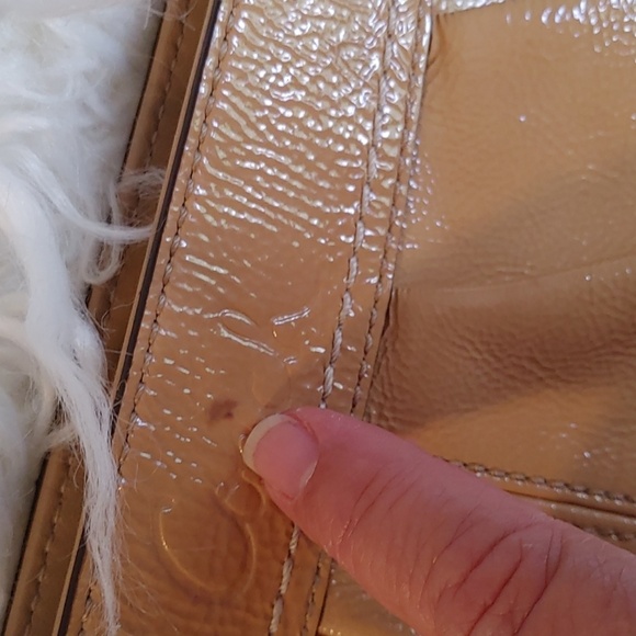 Tan Authentic Leather Coach Clutch with Wristlet - Picture 11 of 16